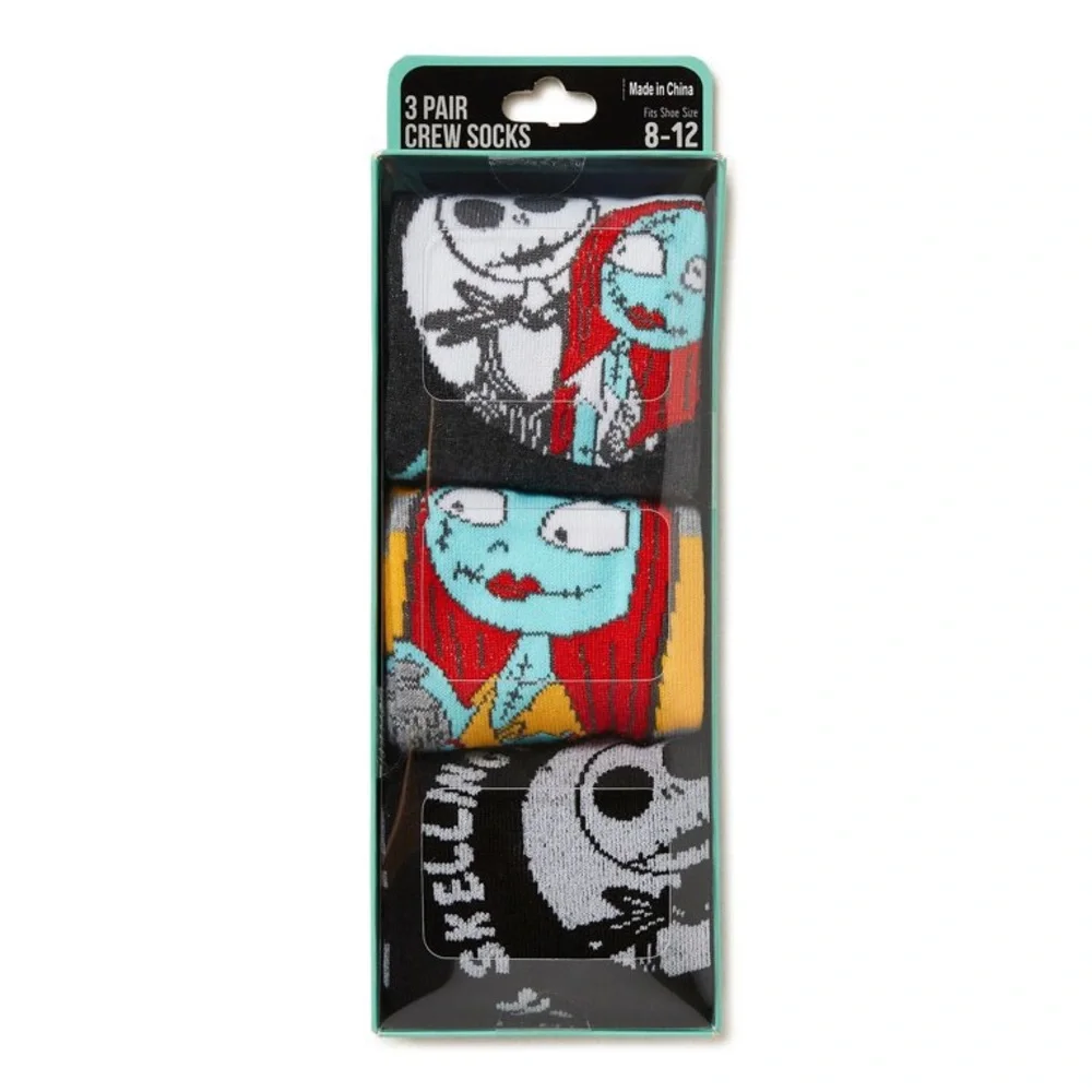 Nightmare Before Christmas Men's Crew Socks, 3-Pack nwt